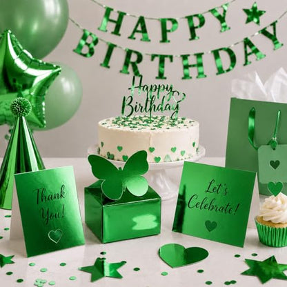 25 Sheets Metallic Grass Green Mirror Cardstock Paper 8.5 x 11 Shimmer Sheets 250gsm/92lb Heavyweight Scrapbook Paper for Certificates, Invitations, Greeting Cards, Crafts, Graduations - color: Green