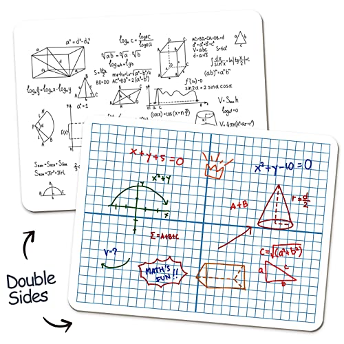 Dry Erase XY Axis Graph Whiteboard,9" x 12" Interactive Learning Coordinate Grid Double-Sided Dry Erase Board,Math Manipulatives White Board for Students,Classroom and Home,Small White Board Dry Erase - style: XY Axis Graph