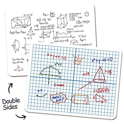 Dry Erase XY Axis Graph Whiteboard,9" x 12" Interactive Learning Coordinate Grid Double-Sided Dry Erase Board,Math Manipulatives White Board for Students,Classroom and Home,Small White Board Dry Erase - style: XY Axis Graph