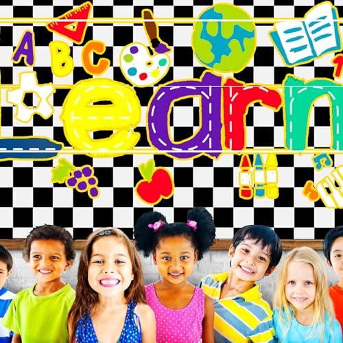 Tenceur Bulletin Board Paper 24 Inch x 100ft Fade Resistant Paper Roll for Classroom Decor (Checkerboard) - style: Checkerboard