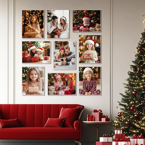 9 x 12 Acrylic Picture Frame, Horizontal/Vertical Clear Photo Frame for Wall with Tape, No Drilling Floating Hanging Frameless Picture Frame, Wall Mount Sign Holder for Home, School, Office - size: 1 Pack 9 x 12 Inches
