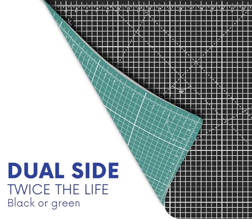 Proartek PK00006 Model GBM1218 Series 12" x 18" Professional Cutting Mat; Double-Sided Green/Black; Self-Healing; For Graphic Arts, Hobbies, Crafts, Quilting, and other Cutting Projects - size: 18"L x 12"W