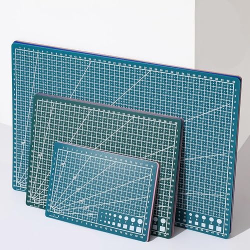 A3/A4/A5 Double-Sided Grid Cutting Mat, Stain-Resistant Craft Board with Angle Guide for Scrapbooking, Sewing, Quilting & Art Projects - color: A4 Blue