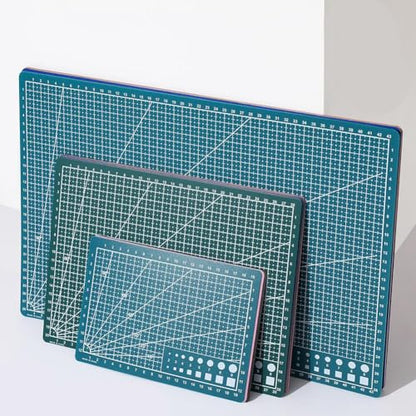 A3/A4/A5 Double-Sided Grid Cutting Mat, Stain-Resistant Craft Board with Angle Guide for Scrapbooking, Sewing, Quilting & Art Projects - color: A4 Blue