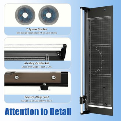 36 Inch Rotary Trimmer Paper Cutter,Rotary Paper Cutter Paper Trimmer for Crafting & Scrapbooking Supplies for A4 Cardstock Photo Label with Precise Positioning - color: 36 Inches