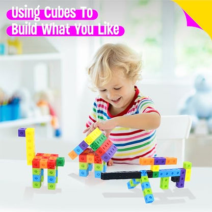 SpriteGru 300PCS Math Linking Cubes, Math Cubes Manipulative Connecting and Counting Snap Blocks for Early Math and Construction, Educational Toy for Preschool, Kindergarten, Homeschool - style: 300-Cubes