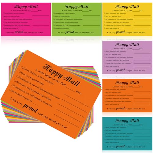 Eersida 240 Pcs Teacher Mail Notecards Mail Bulk Happy Cards for Students Teacher Classroom Must Have Postcard Good Behavior Incentive Motivational Cards for Preschool Kindergarten School Supplies