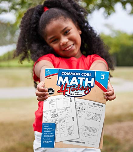 Carson Dellosa Common Core Math 4 Today 3rd Grade Workbooks, Telling Time, Fractions, Addition, Subtraction, Multiplication, Division, and More Mathematics Classroom or Homeschool Curriculum (Volume 6)