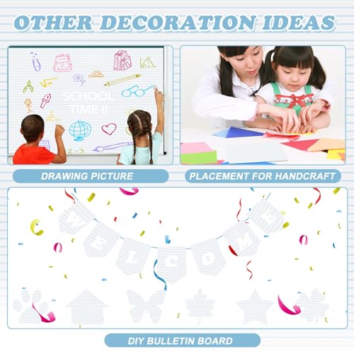 Lined Bulletin Board Paper Roll,14.8FTx47IN Large Reusable Waterproof Erasable Classroom Wall Background Backdrop,Fade-Resistant Fabric Wrapping Paper Decors Teacher Supplies - color: Lined
