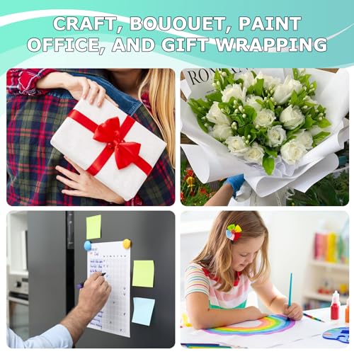 Vanhench 48"x1500" (125') White Bulletin Board Paper, Wrapping Paper, Art Kraft Paper for Easel Painting Drawing Sketching, Chart Poster, Floor Covering, Crafts Gift Wrap, 80GSM 55LB - color: White