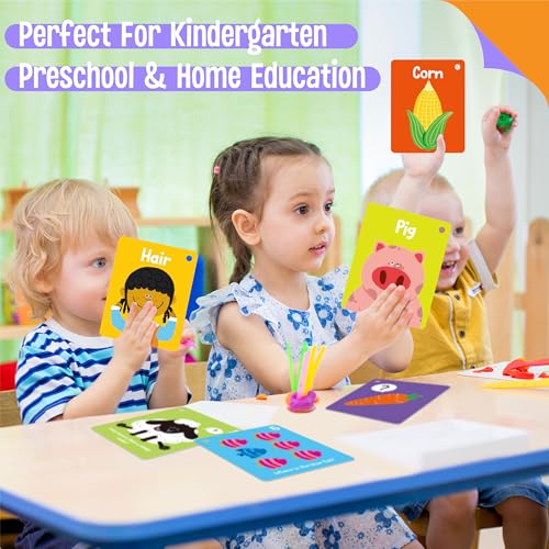 110 PCS Early Learning Flashcards, Double Sided Cards- Alphabet, Numbers, Foods, Animals, Shapes, Colors, Home Object with 4 Reclosable Rings, Learning Tool for Pre-K Kindergarten Toddlers - style: Cognitive Flashcards - 110 Pcs