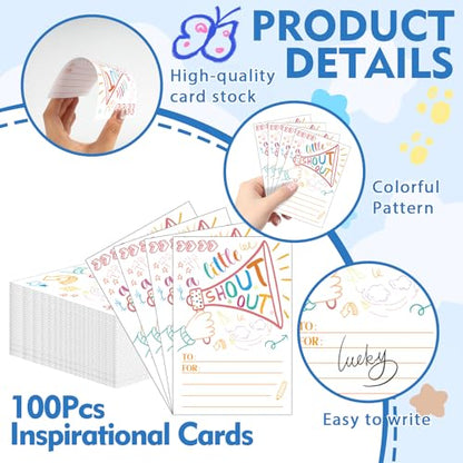 IANFEPH 교사 직원을 위한 외침 카드 100개, 긍정적 인식 보상 카드, 학교, 사무실, 게시판, 노트 카드 장식용(다채로운 카드) - color: 다채로운 카드