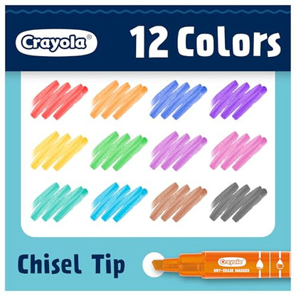 Crayola Take Note Dry Erase Markers for School (12ct) Teacher Classroom Supplies, Chisel Tip Whiteboard Markers, Must Haves - size: 12Count, style: Dry Erase Markers