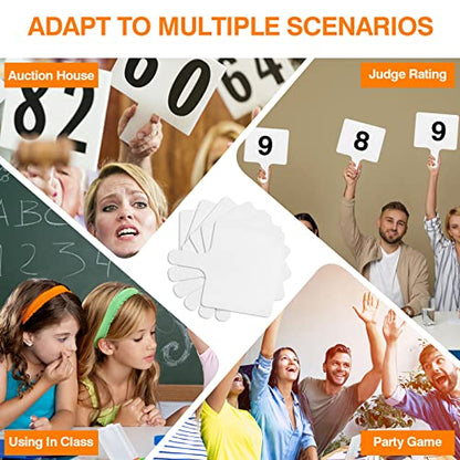 72 Pieces Dry Erase Answer Paddles Handheld Double Sided Paddles Mini White Boards Small White Board Dry Erase Signs Auction Paddles for Students Teachers Classroom Voting Bridal Shower Games