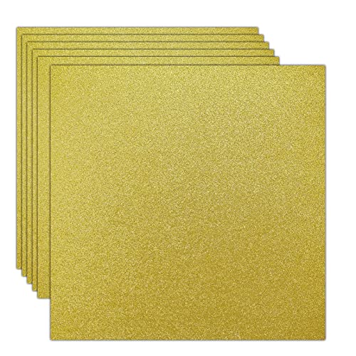 Rramorrra Gold Glitter Cardstock Paper 12" x 12" 15 Sheets 350gsm/130lb Heavyweight Premium Gold Sparkly Construction Paper for Cricut Machine, Halloween, DIY Projects, Party Decorations - color: gold