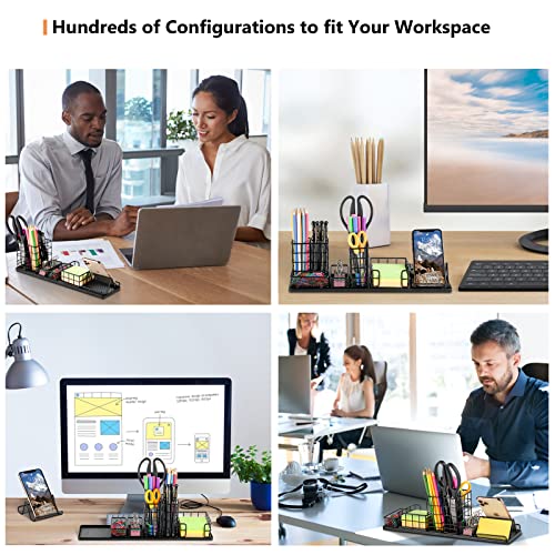 Topwey Pen Holder for Desk, Rotating Pencil Holder, Cup Holder for Desk Office, Pen Organizer in Black (Jet Black) - color: Jet Black