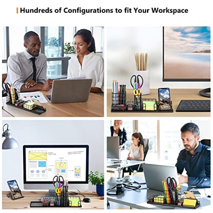 Topwey Pen Holder for Desk, Rotating Pencil Holder, Cup Holder for Desk Office, Pen Organizer in Black (Jet Black) - color: Jet Black