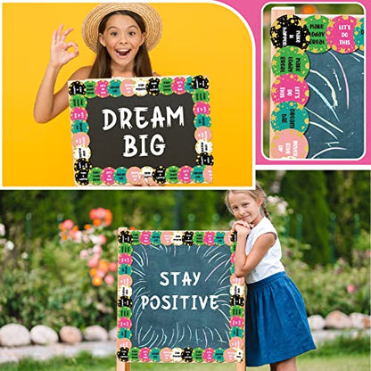 Panelee Confetti Inspirational Border 68.9 Feet Bulletin Board Border Butterflies Flowers Bee Space Inspirational Cute Decor for Classroom Bulletin Boards Chalkboard Wall Decor - style: Confetti