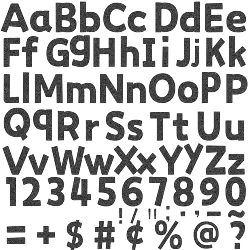 266 Pcs Letters Combo Pack Set Glitter Bulletin Board Letters Black Letters and Number Accents for Kids Bulletin Board Display Home School Classroom Decor - style: Black pattern
