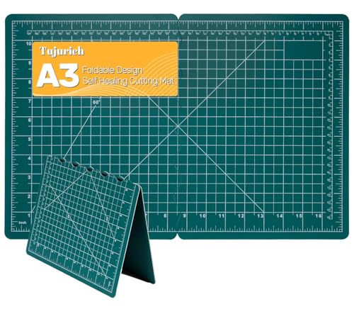 Foldable Self Healing Cutting Mat, 17" x 11", Rotary Cutting Mat for Sewing, Quilting, Scrapbooking, Craft Cutting Board for Hobby Use(A3) - size: 17"L x 11"W