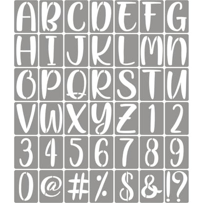 12 Inch Letter Stencils for Painting - 42 Pack Alphabet Letter Number Templates with Signs, Reusable Plastic Alphabet Stencils for Chalkboard Fabric Rock Wood Crafts Painting - size: 12 Inch