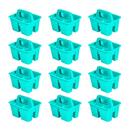 Storex Mini Classroom Caddy, Multipurpose Classroom Organizer with Handle, Teal, 12-Pack (01065U12C) - color: Teal