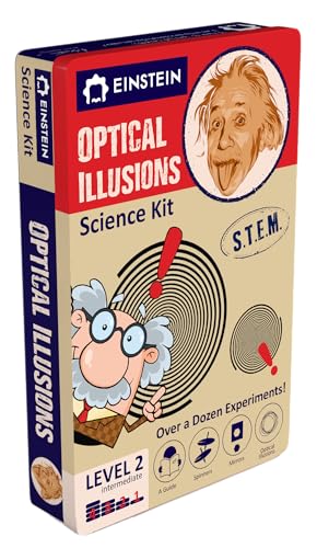 Einstein’s Optical Illusion LAB Science Kit for Kids. STEM for Boys & Girls Aged 8 and Above. 14 Exciting Experiments Inside/Detailed Picture Guide Included. Award Winning Kit - color: Red