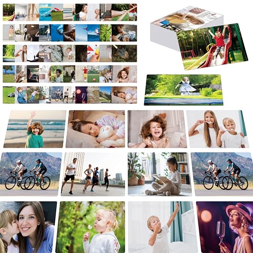 50 Verb Flashcards, Picture & Word Cards Action Language Builder Visual Aid Language Learning Tool for Autism, ESL Teaching Materials for Adults, Non-Verbal Children Vocabulary Builder for Kids - style: 50 Verb Flashcards