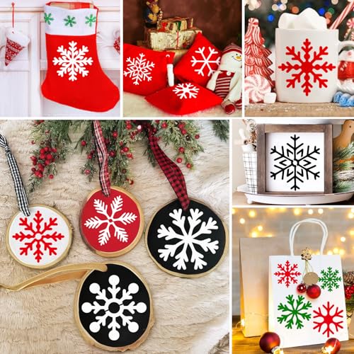 30 Pieces Christmas Snowflake Stencil Reusable Plastic Drawing Painting Stencil Winter Holiday Templates Stencils for Crafts Window Glass Wall Cookies (30 Snowflakes) - style: 30 snowflakes