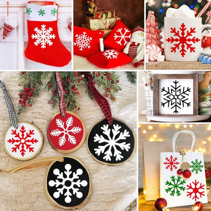 30 Pieces Christmas Snowflake Stencil Reusable Plastic Drawing Painting Stencil Winter Holiday Templates Stencils for Crafts Window Glass Wall Cookies (30 Snowflakes) - style: 30 snowflakes