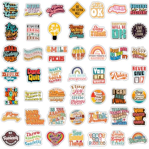 100 Pack Motivational Stickers, Positive Inspirational Decals, Teacher Rewards for Phone Cases Laptops, Gifts for Summer Camp Vacations, Water Bottle Stickers for Women Teens Kids and Adults (Inspire) - color: Inspire