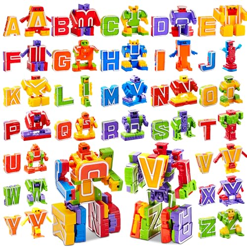 JOYIN Alphabet Robots Toys for Kids, ABC Learning Toys, Alphabots, Letters, Toddlers Education Toy, Carnival Prizes, Treasure Box and Prize for Classroom, Birthday Gift for Kids 3 4 5 6 7 8