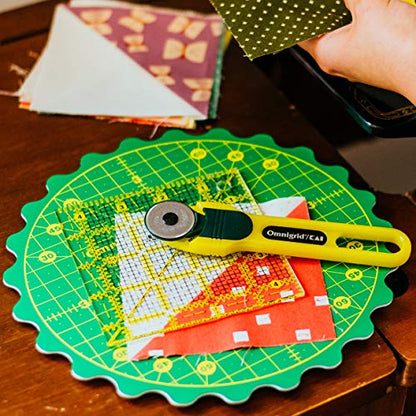 Omnigrid 360 Rotating Self-Healing Cutting Mat, 8 Inch Precision Fabric Cutting Mat with Durable Surface for Quilting, Sewing & Crafts - style: 8"