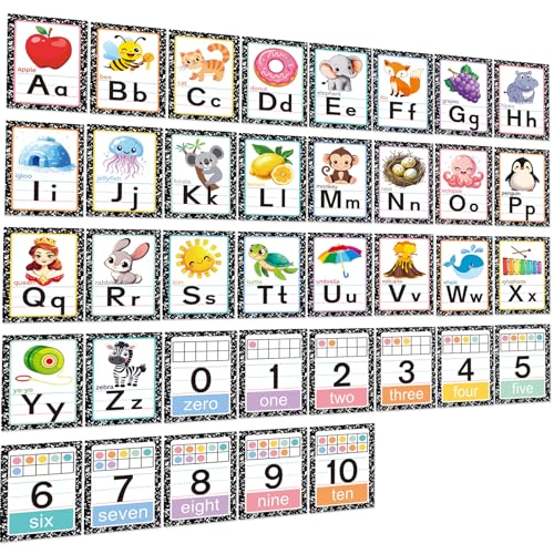 Alphabet Letters for Wall - ABC Alphabet Poster Classroom Wall Alphabet Alphabet Wall Chart Kindergarten Elementary Classroom Wall Decor Daycare Homeschool Supplies - color: Black and White