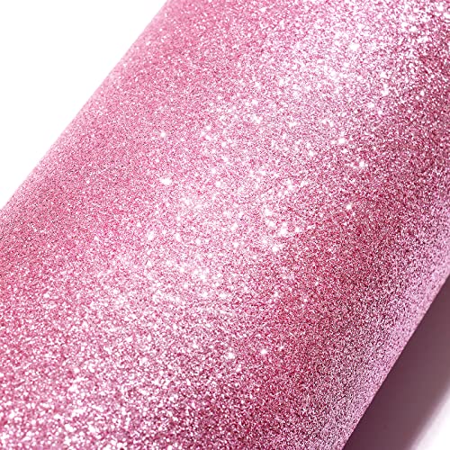 Stickyart Light Pink Glitter Wallpaper - Peel and Stick Decorative Self Adhesive Glitter Fabric - Removable Sparkle Wallpaper for Bedroom & Girls Room Walls - 15.8"x78.7" - color: Pink, size: 15.8"x78.7"