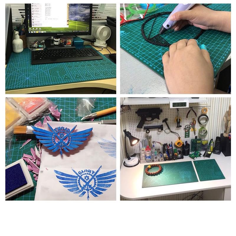 Self-Healing Cutting Mat 12x 9 Inch-Precision Grid for Exacto Knife Blades - Protective Craft Surface for Quilting, Scrapbooking, Stencil Art Projects
