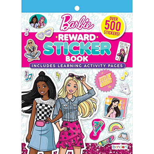 Barbie Reward Sticker Pad, Over 500 Stickers, Includes Reaward Certificates; Mattel 53456