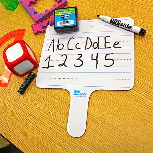 Flipside Products Rectangular Lined Dry Erase Answer Paddles, Double-Sided, Auction, Handheld Whiteboard, Handle Response Board, Classroom Dry Erase, Writing Practice, Pack of 12 - style: 12 Pack
