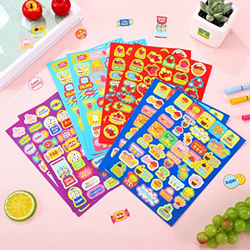Eersida 750 Pcs Scented Smelly Reward Stickers for Kids Classroom, Motivational Scratch Dessert and Fruit Stickers for Teachers School Classroom Supplies Students Awards(Dessert Scents,Classic Style) - style: Classic