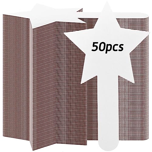 50 Pieces Star Shape Dry Erase Answer Paddles Handheld Double Sided Paddles Mini White Boards Small Dry Erase Board Auction Paddles for Students Teacher Classroom Bidding Voting Score Boards