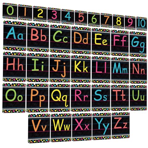 Adduster Bulletin Board Letters - ABC Alphabet Poster Classroom Decorating Set Toddler English Poster Kindergarten Elementary Classroom Nursery Home Wall Decoration（Blackboards） - color: Blackboards
