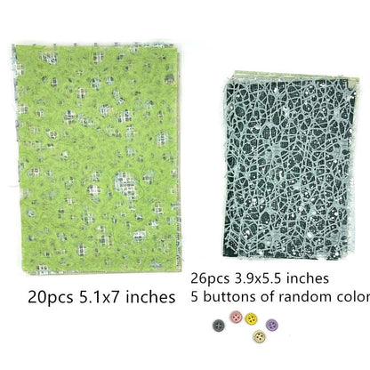 Textured Scrapbook Paper Mesh Fabric - Junk Journal Supplies Assorted Set 51 Sheets Mixed Scrapbooking Materials Boho Cardstock Aesthetic Decoupage Paper for Crafts