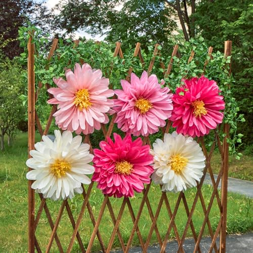 Pink Paper Flowers 6 Pcs, 20 Inch Large Paper Flowers for Pink Party Decorations, Girl Women Birthday Decorations, Tissue Paper Flower Decoration for Backdrop, Classroom and Wall Decor - color: Pink White