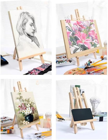 2PCS 12 Inch Wood Tabletop Easel -Easel Stand for Painting, Perfect for Parties, Art Projects, and Creative Displays.