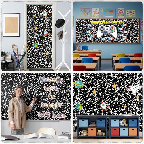 Composition Bulletin Board Paper Roll Non-Woven Fabric Bulletin Board Background Reusable Waterproof Classroom Poster Fade Resistant Poster for Classroom Decor Wrapping Crafts Supplies 15.6 In x 12 Ft