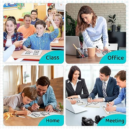 Dry Erase Lapboards 32 Pack, Double-Sided Small White Board for Classroom Student, 9"x12" Portable Dry Erase Board Bulk, Mini Whiteboard with 36 Pens, 36 Erasers & 36 Pen Holders, for Teacher Supplies