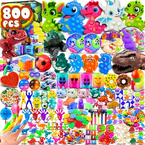 800Pcs Party Favors for Kids 6-12, Fidget Toys Bulk for Adults, Treasure Box Toys for Classroom Prizes, Goodie Bag Fillers, Prize Box for Boys Girls, Pinata Stuffers