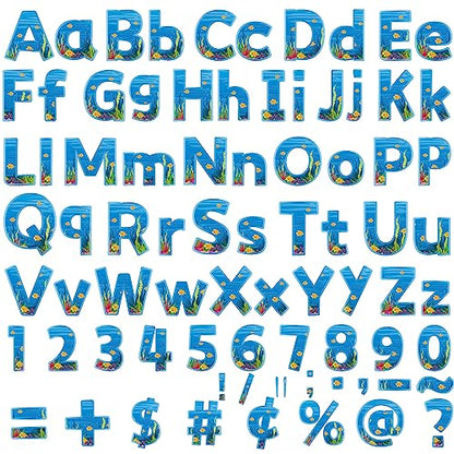266 Pcs Letters Combo Pack Set Bulletin Board Letters Under The Sea Ocean Letters and Number Accents for Bulletin Board Display Home School Classroom Decor - style: Under The Sea