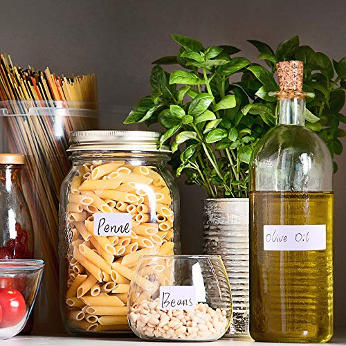 1723 Pieces Matte Labels Sticker Removable Rectangular Labels Writable Blank Adhesive Labels for Labeling and Organizing Small Items 6 Sizes Combination (White)