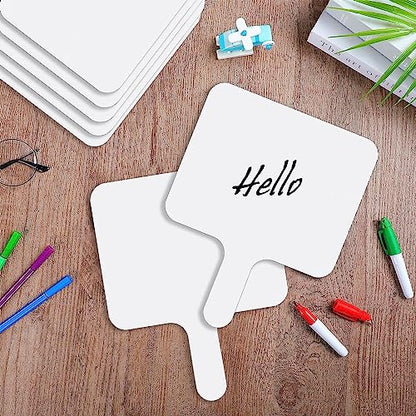 50 Pcs Dry Erase Paddles, Dry Erase Answer Paddle, Double Sided Handheld White Boards, Double Sided Paddles for Students Teachers Classroom Voting Bridal Shower Games(50 Pack,10 X 7.9 Inches)